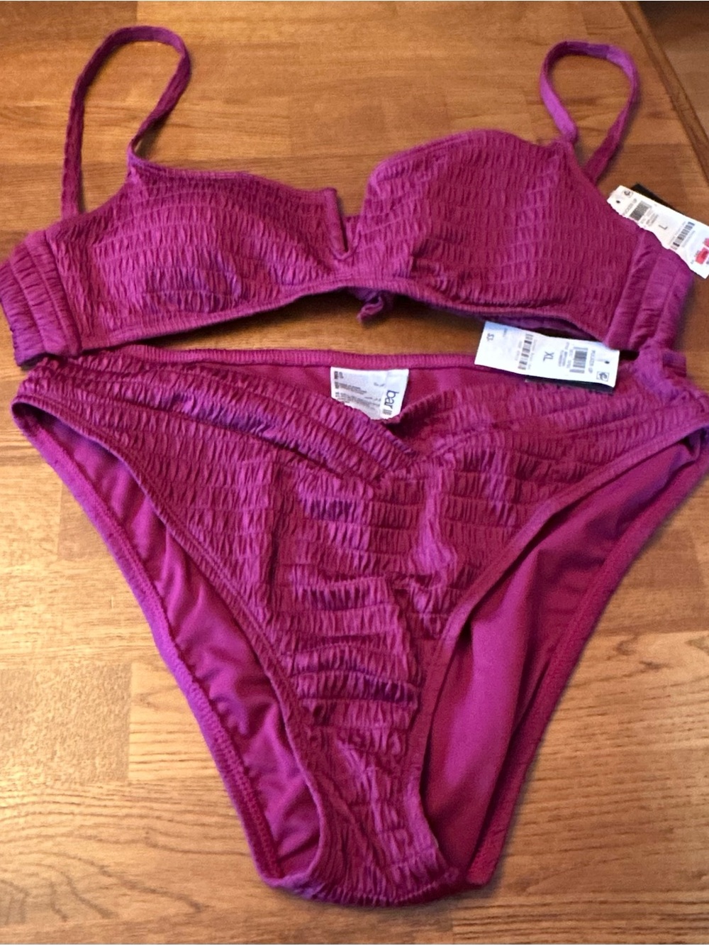 Bar III Plumberry V-Notch Swim Set